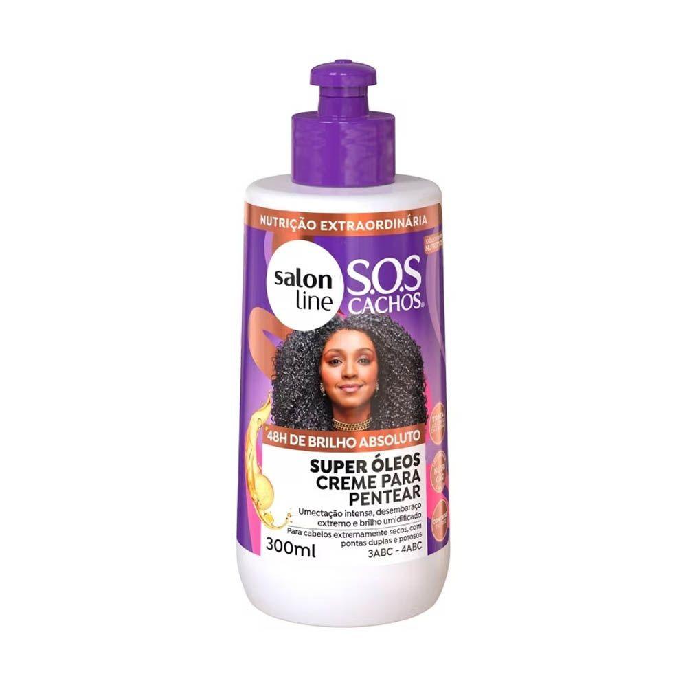 CREMA DE PEINAR SUPER OLEOS NUTRITIVO 300ML SALON LINE-0