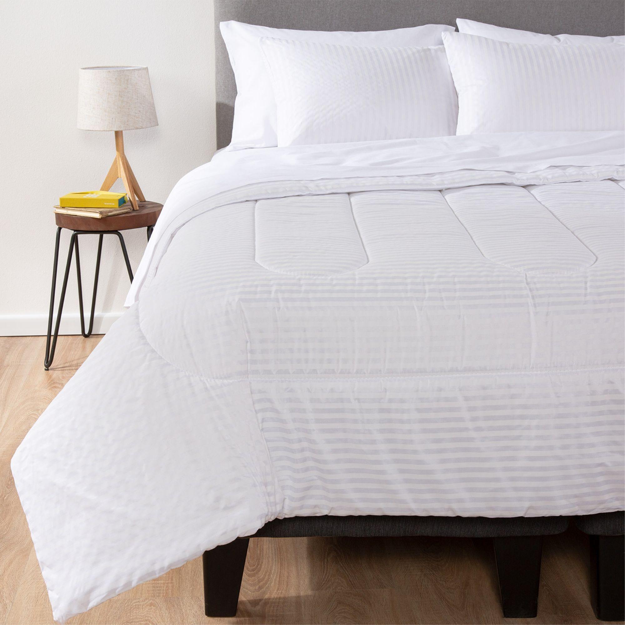 Plumón Bicolor 2 Plazas Reversible Blanco 220x240 cm + 2 Fundas-2
