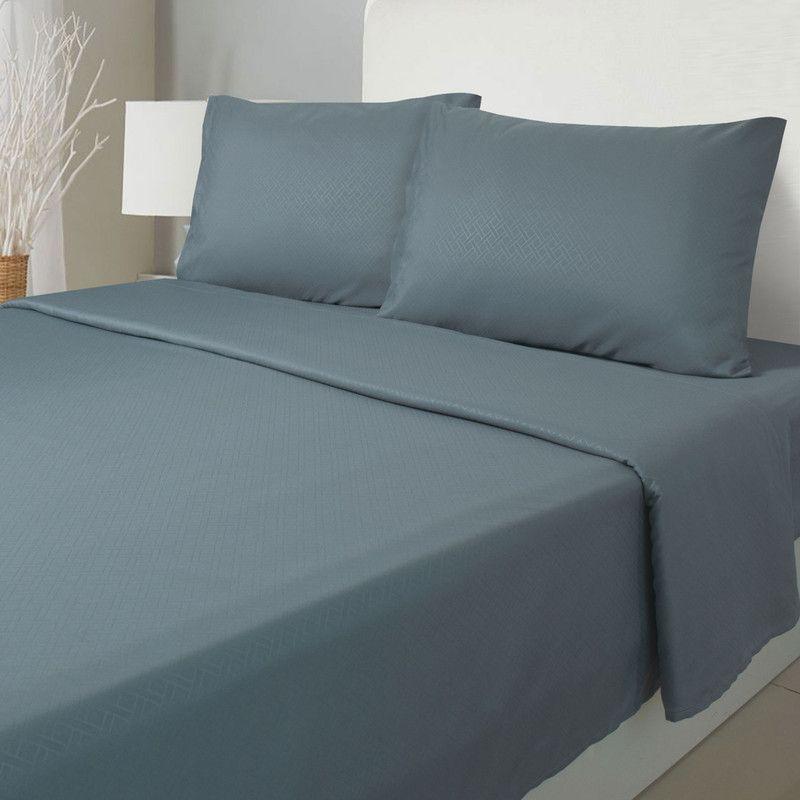 Juego De Sabanas Keyhome 1.5 Plazas Embosse Microfibra Color Gris-0
