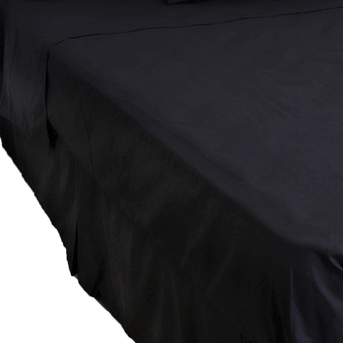 Combo Almohada + Cubrecolchon + Faldon Negro 2 Plazas-3