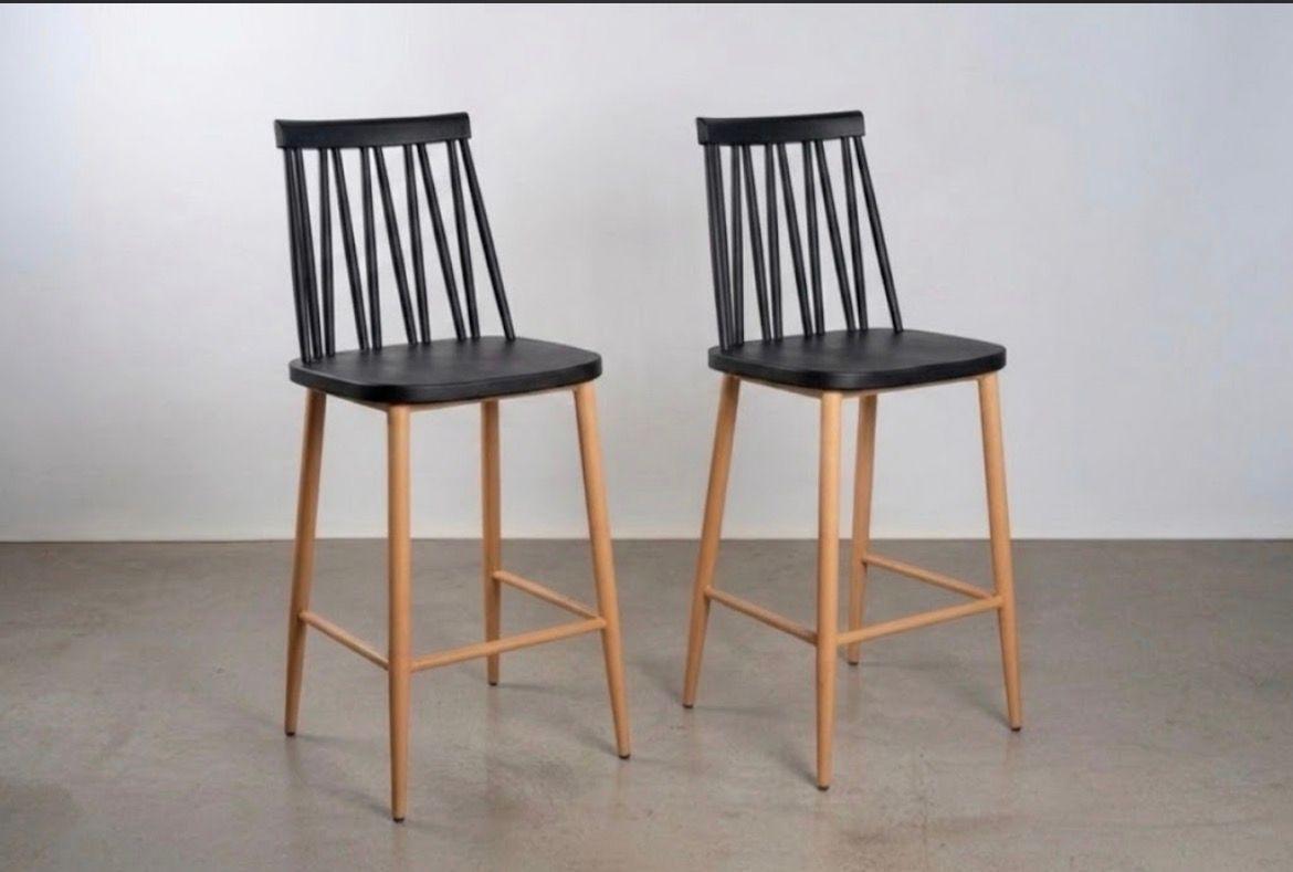 PACK DE 2 TABURETE ICONICA BASE TIPO WOOD 66 CM ALTURA ASIENTO-1