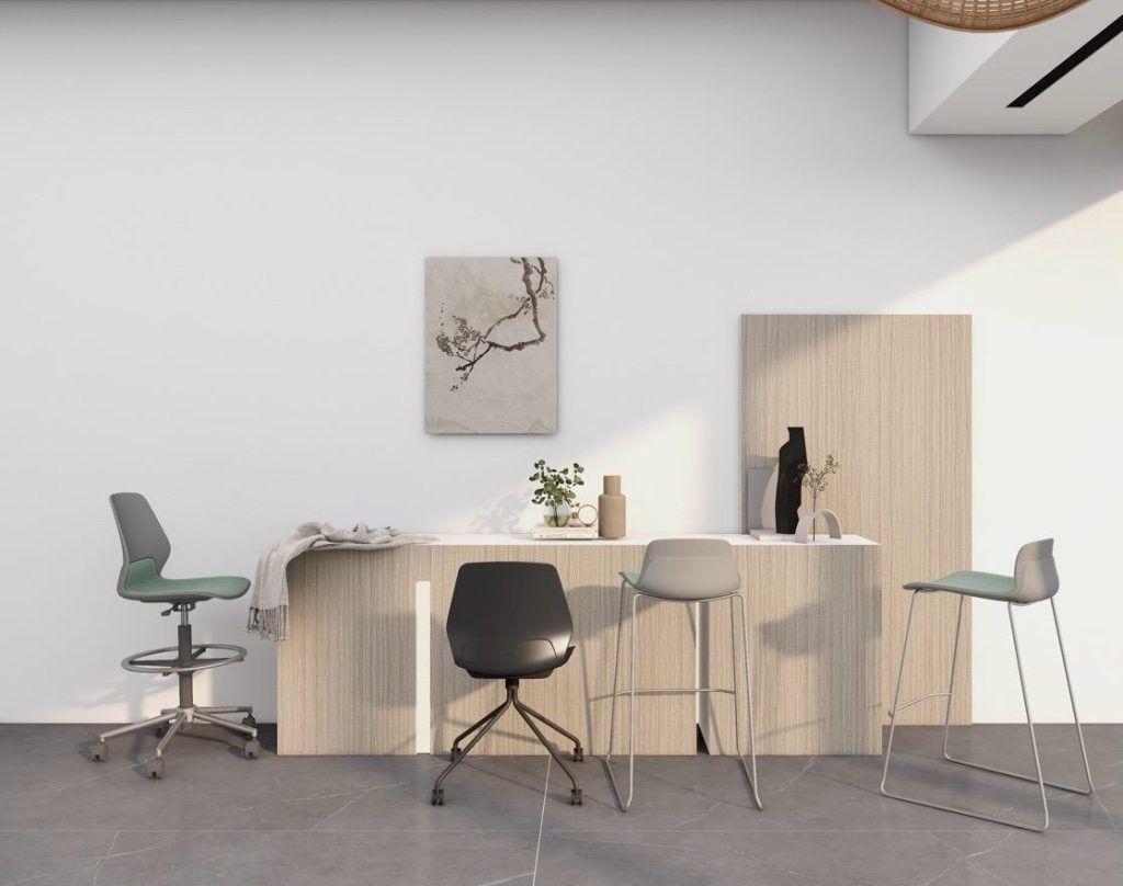 Silla Para Cajero Tendencia Home Staryo Color Verde Gris-2