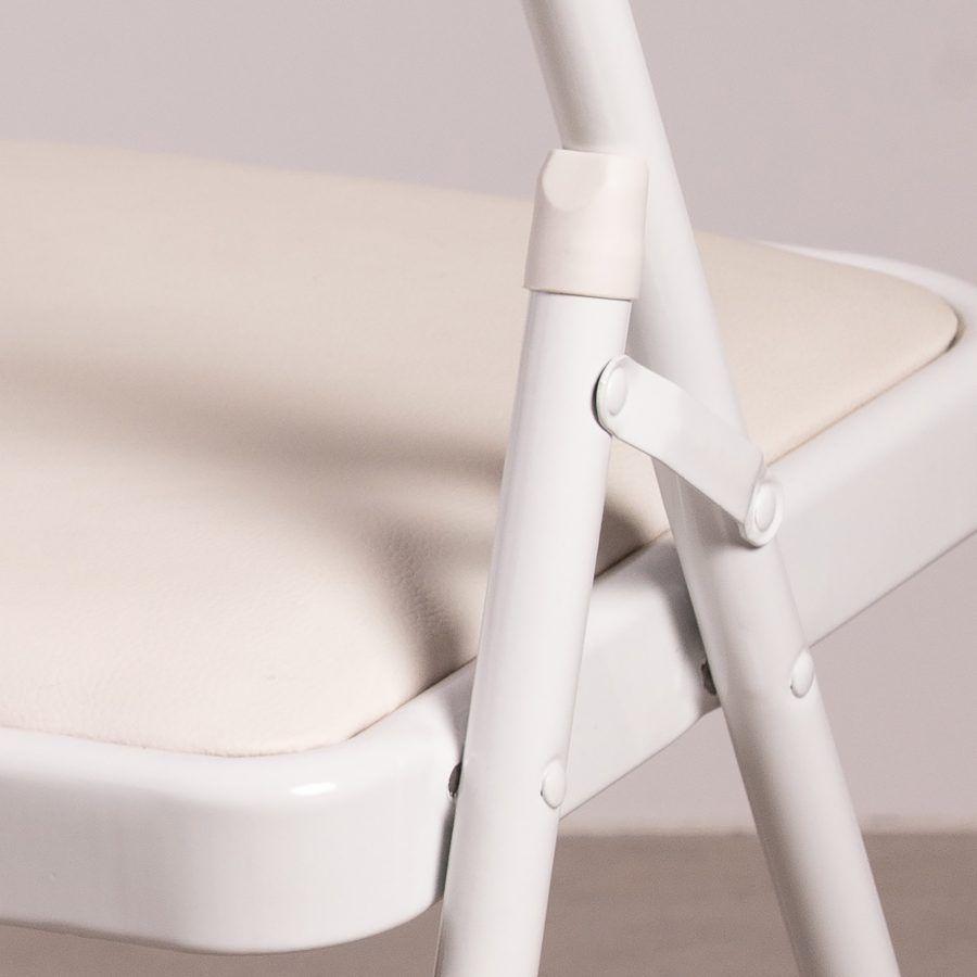PACK 6 SILLA PLEGABLE DE METAL  ACOLCHADAS COLOR BLANCO-2