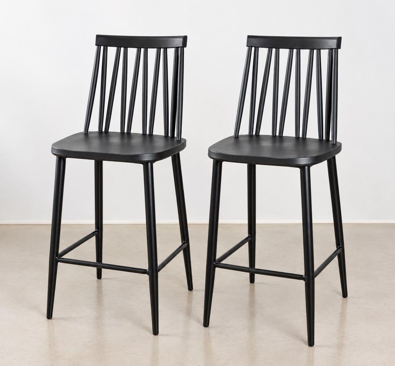 PAXCK 2 TABURETES IC NICA ALL BLACK 66 CM ALTURA ASIENTO-0