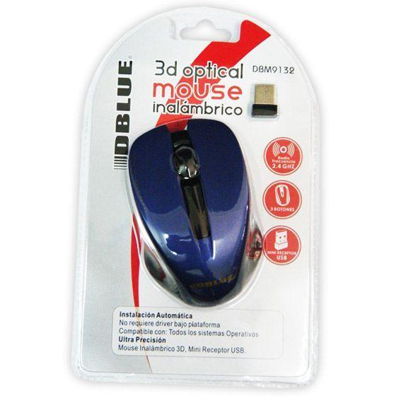 Mouse Inalámbrico 3D Óptico Azul-0