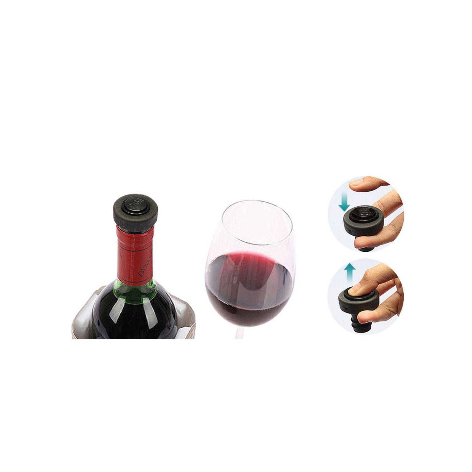Bomba de Vacío Para Botella de Vino Incluye 2 Tapas -2