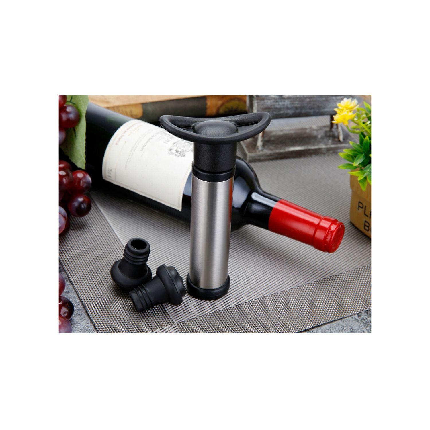 Bomba de Vacío Para Botella de Vino Incluye 2 Tapas -3