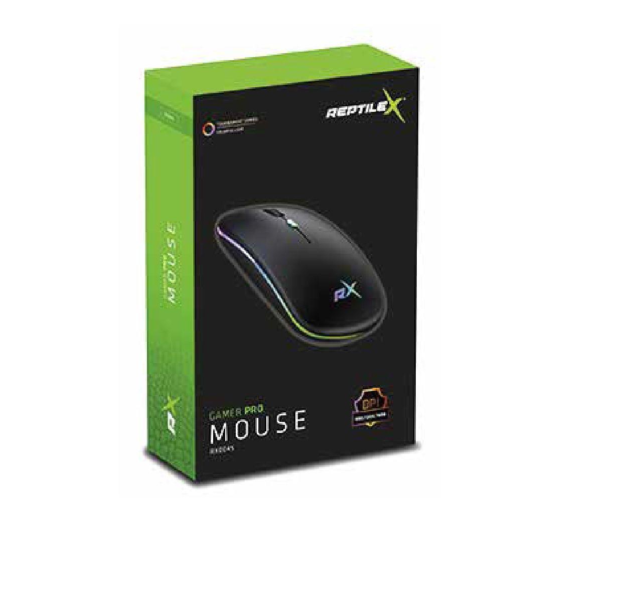 Mouse Inalámbrico Reptilex 2.4ghz Led Negro -2