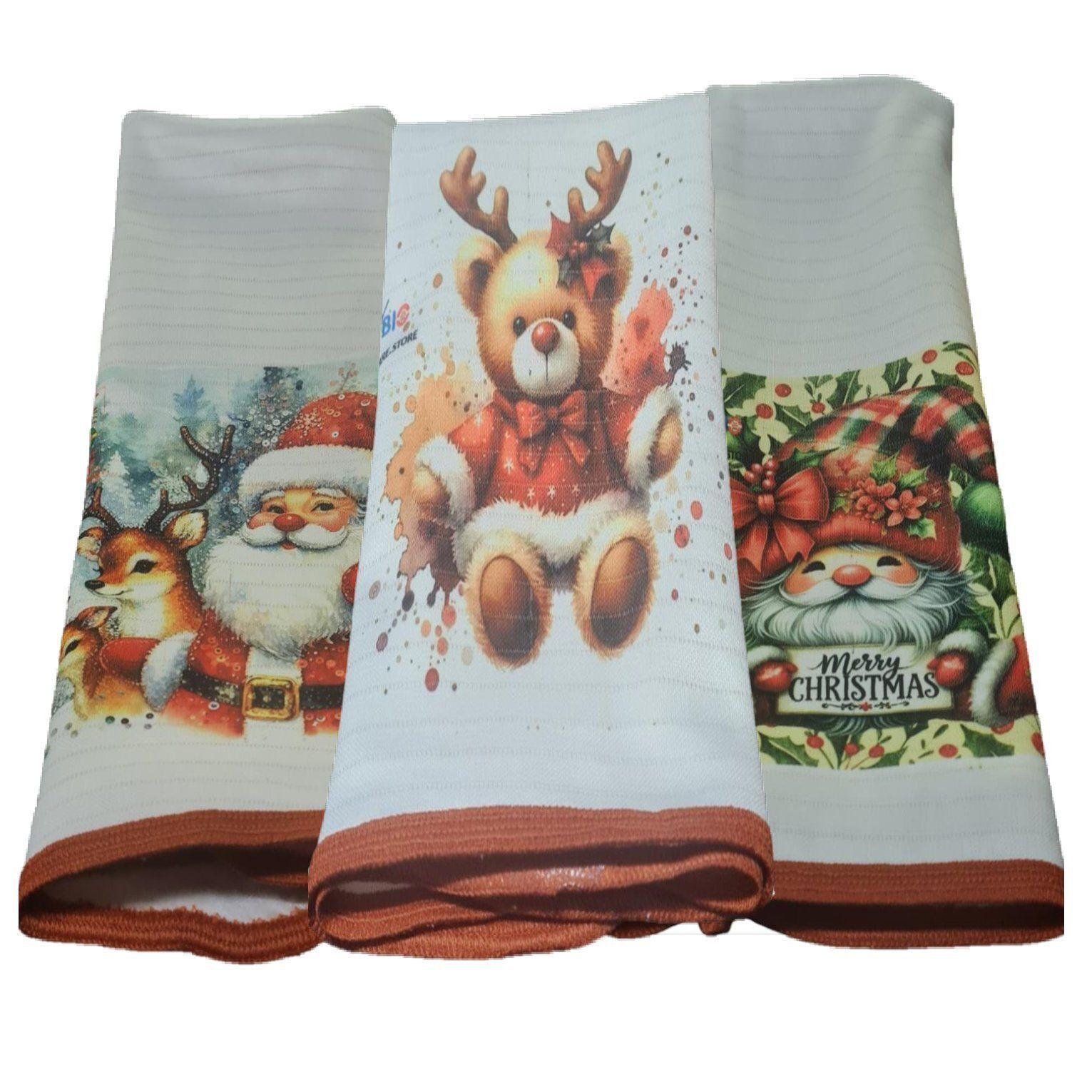 Paño de loza en Cobre diseño Navidad Osito-0