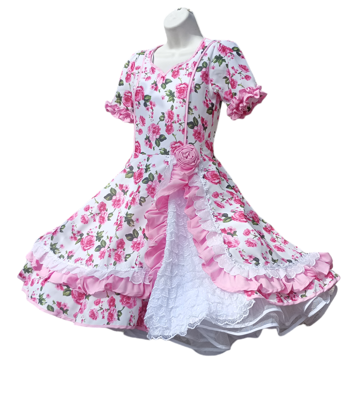 Vestido Huasa Niñas Juvenil Varios Diseños Baile Cueca Tallas 10 12 14 16-0