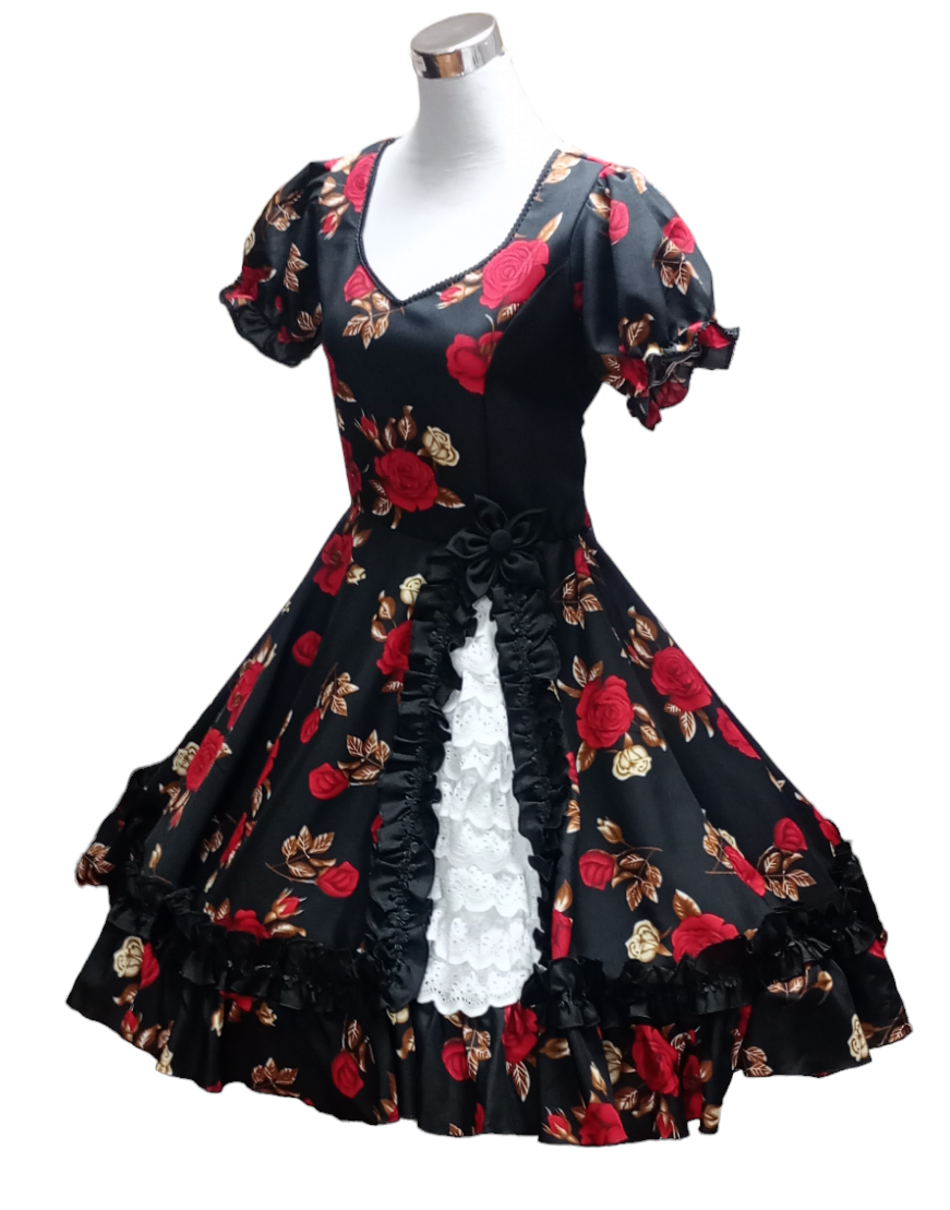 Vestido Huasa Niñas Juvenil Varios Diseños Baile Cueca Tallas 10 12 14 16-0