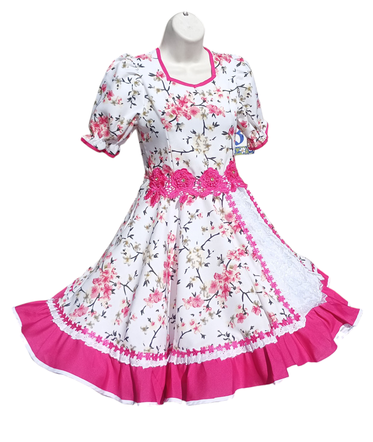Vestido Huasa Niñas Juvenil Varios Diseños Baile Cueca Tallas 10 12 14 16-0
