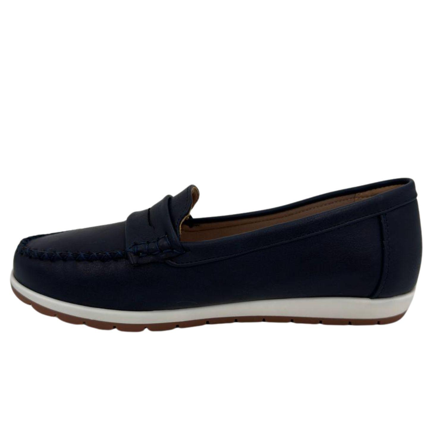 Mocasine Azul Eco Cuero Mujer-1