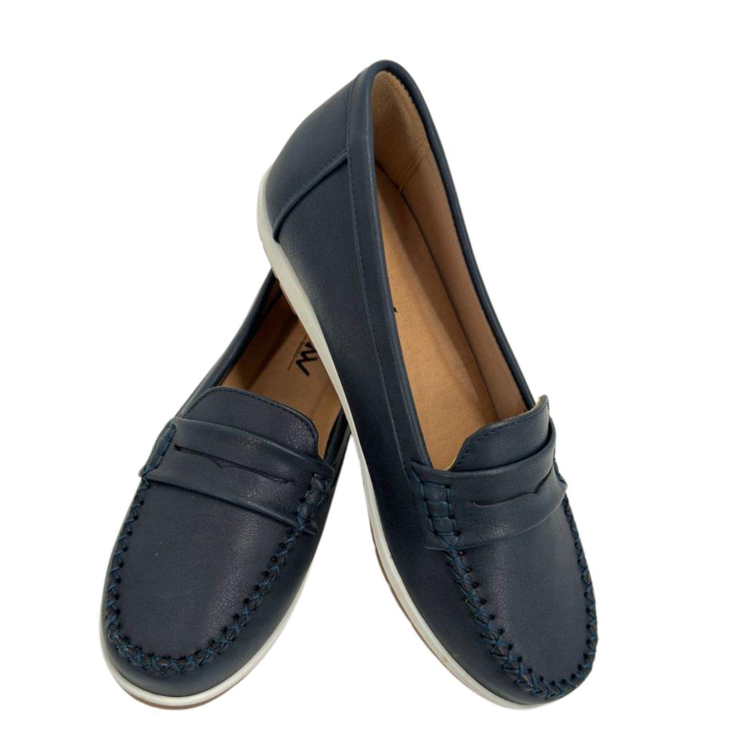 Mocasine Azul Eco Cuero Mujer-3