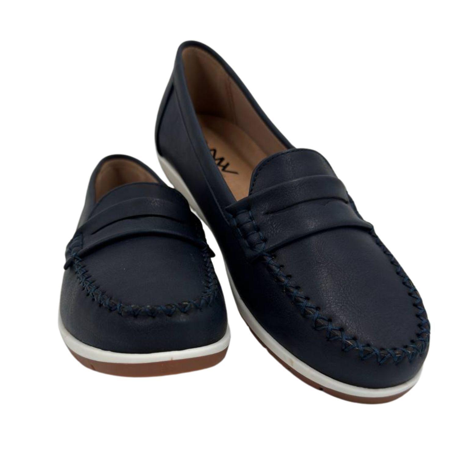 Mocasine Azul Eco Cuero Mujer-4