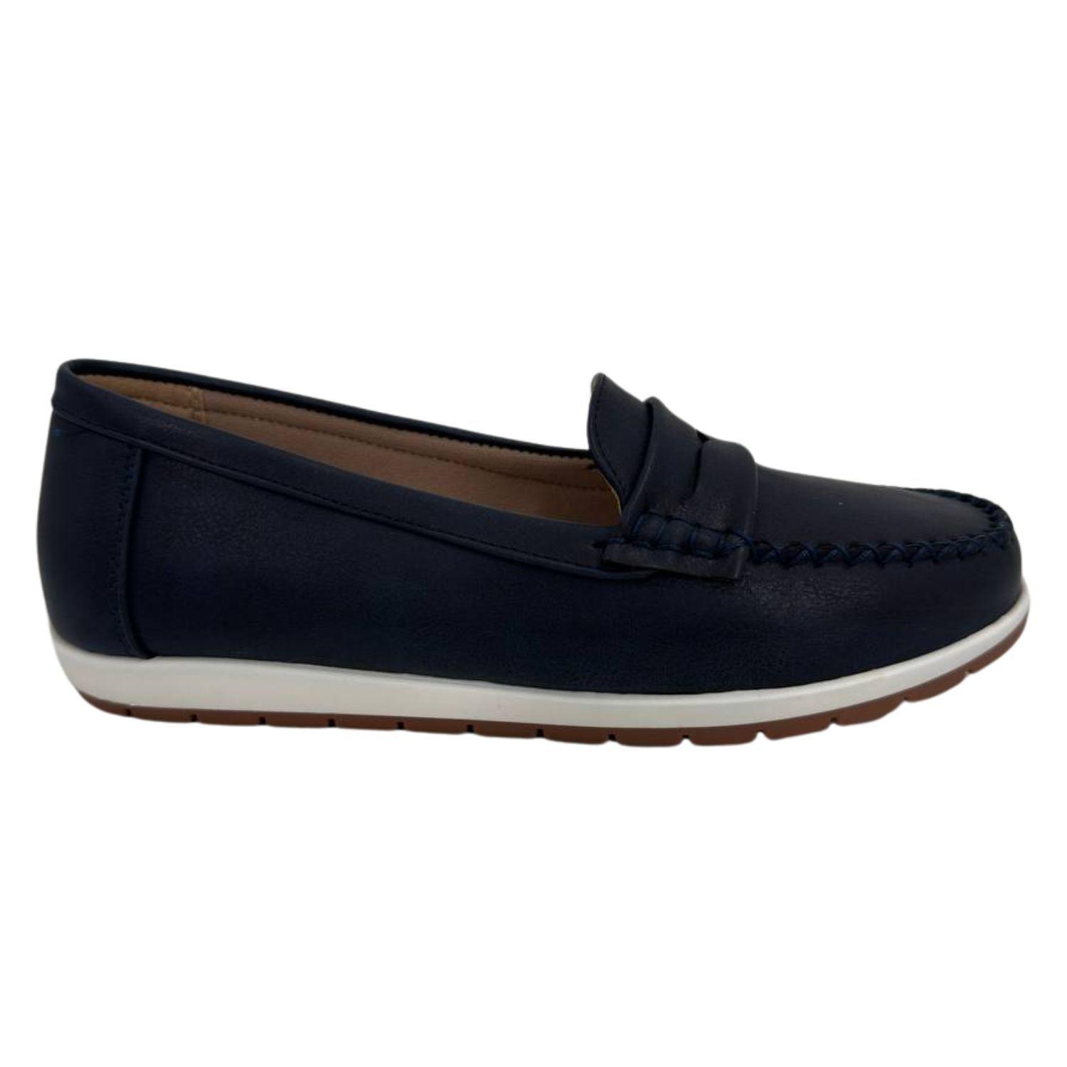 Mocasine Azul Eco Cuero Mujer-5