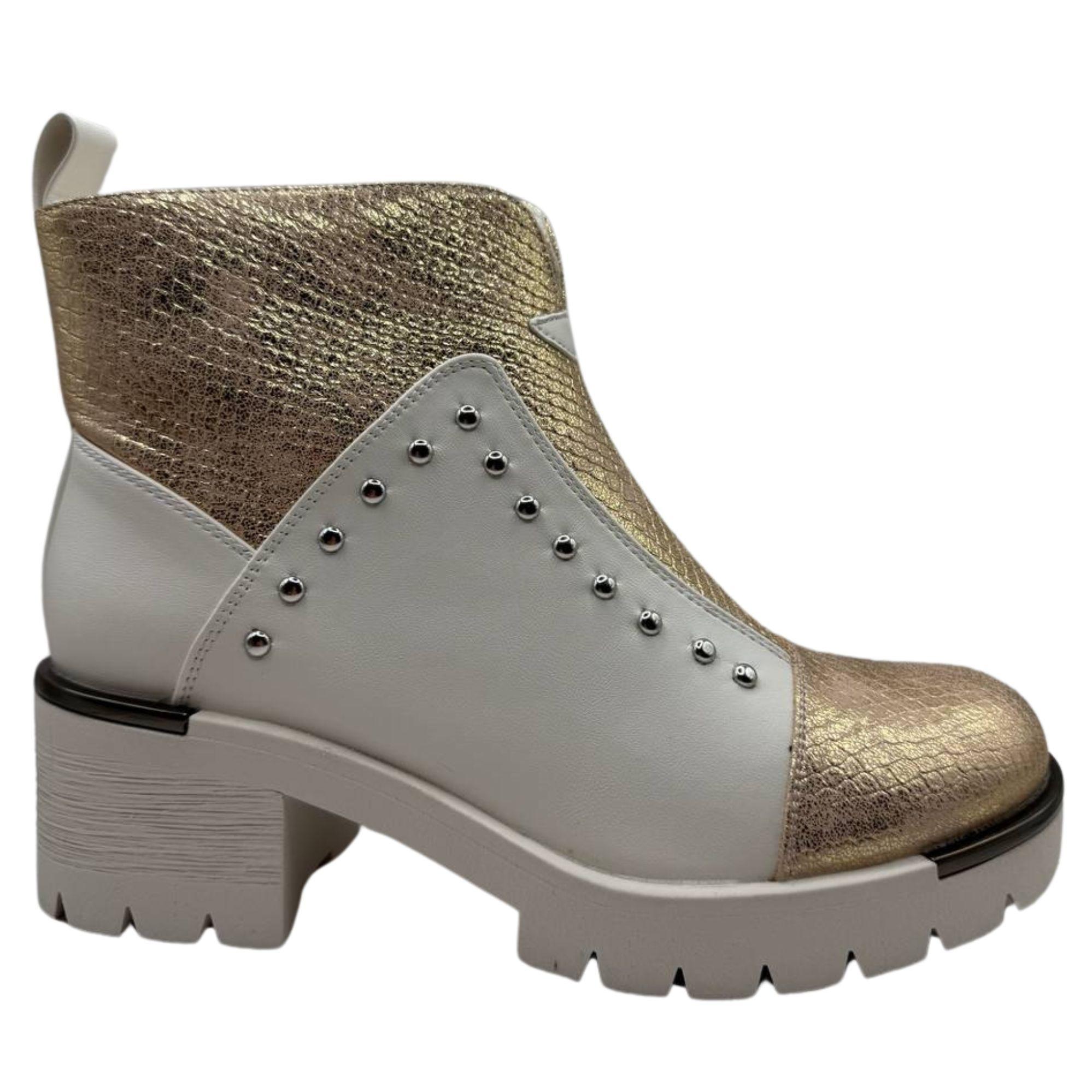 Botin Bajo Mujer Beige-1