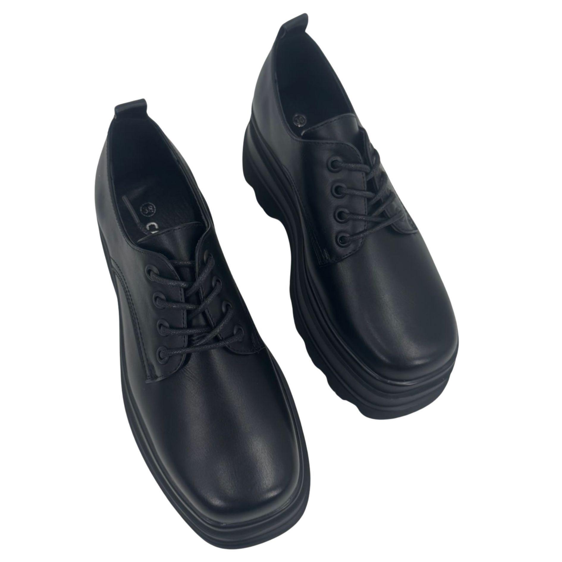 Zapatos Plataforma Negro Mujer-6