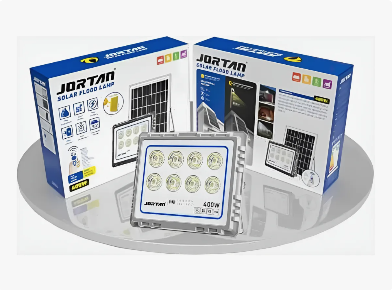 Foco Led Con Panel Solar Reflector 400w Jortan-2