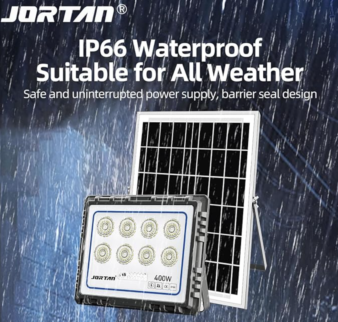 Foco Led Con Panel Solar Reflector 400w Jortan-7