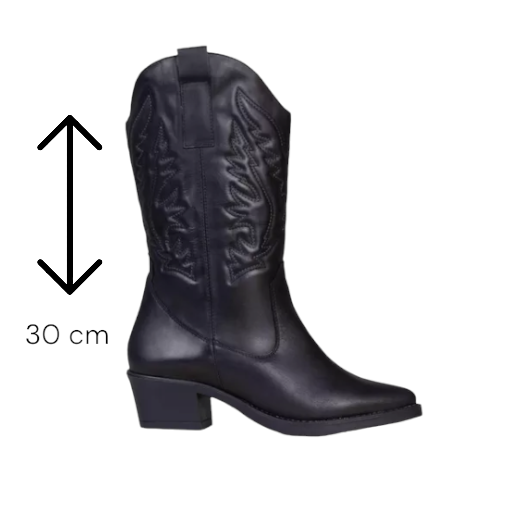 Botas Cowboy Bordado Negro Botin Texanas-1