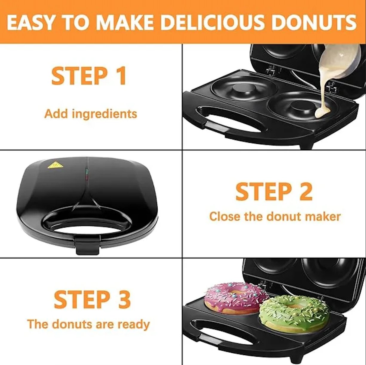 Máquina De Donas 2 Donas Grandes Color Negro-2