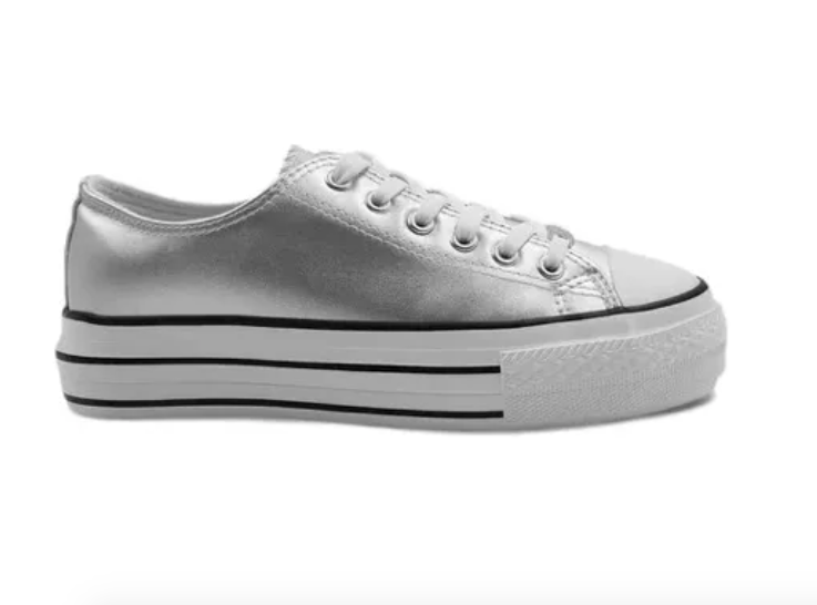 Zapatillas Plateado Metalizado-0