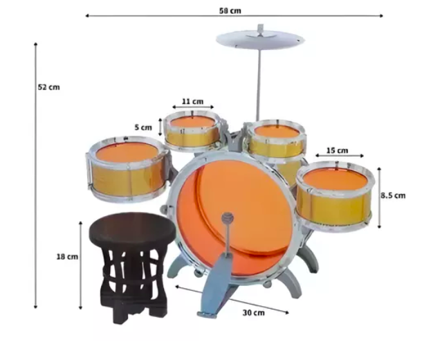 Set Batería Musical Regalo Niña Niño Tambores Juguete-5