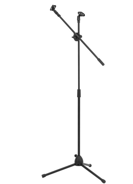 Pedestal Para Microfono Base Doble Boom Atril Profesional-0