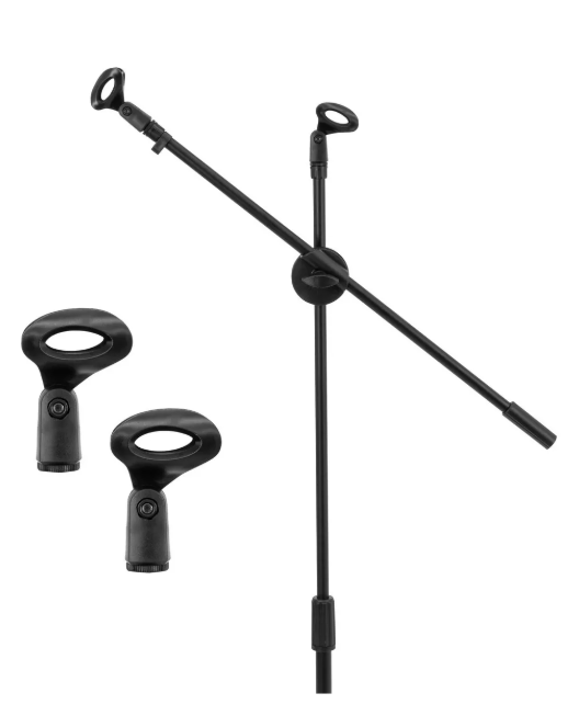 Pedestal Para Microfono Base Doble Boom Atril Profesional-1
