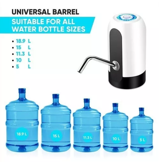 Bomba Dispensador Usb Agua Electrónico Botellon Recarga Color Blanco-3