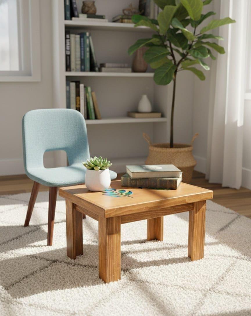 Mesa de centro cafe con Resina decorativa-2