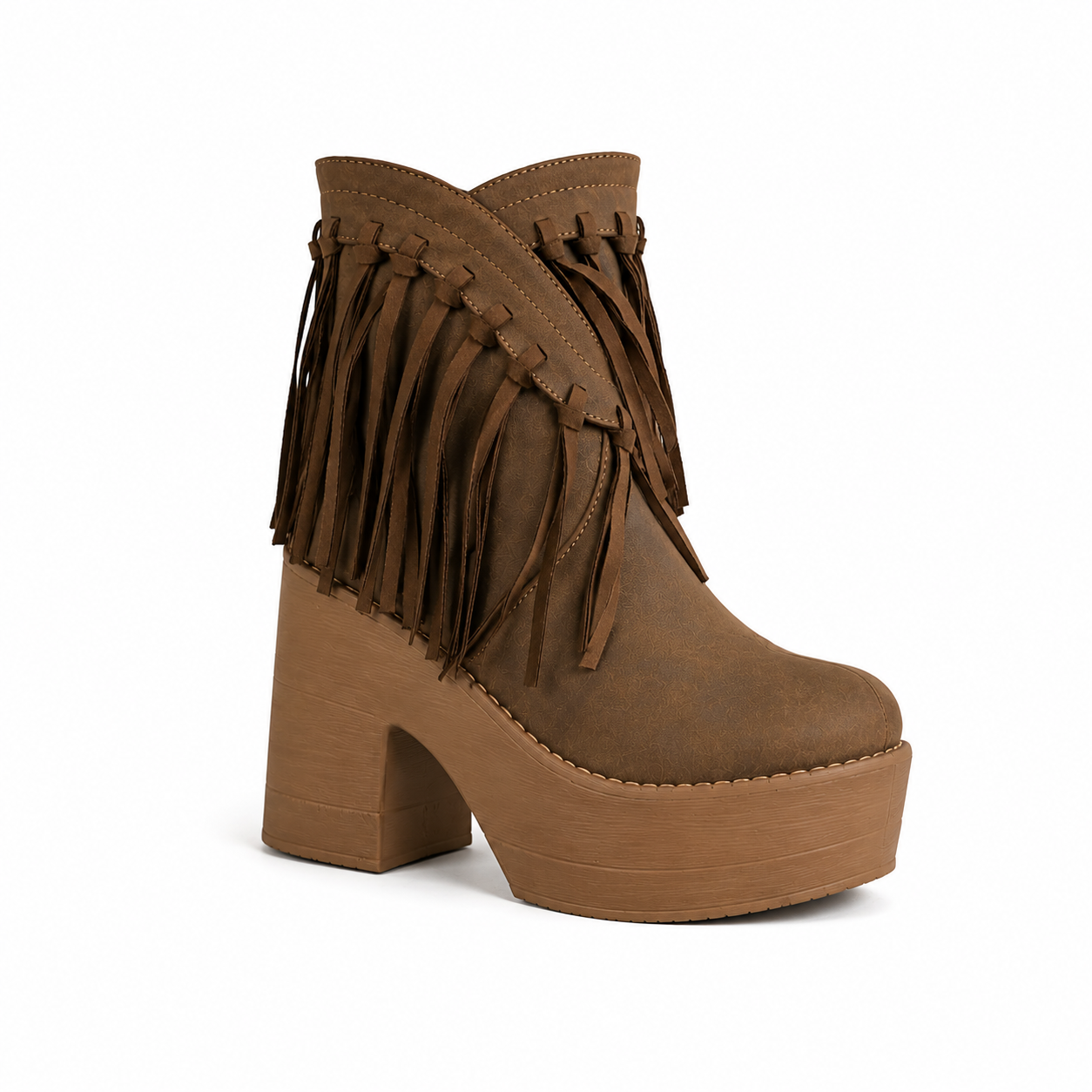 Botines Plataforma Paris Camel Vintage-1