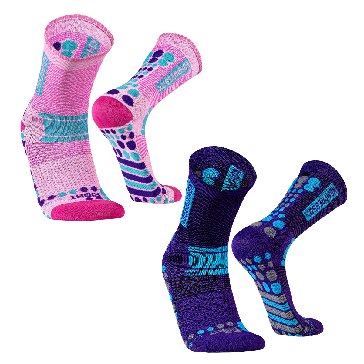 Calcetines compresión ciclismo running gym senderismo 2-pack-0