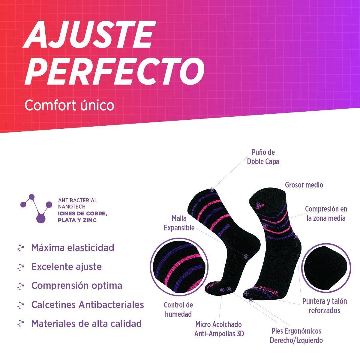Calcetines Deportivas Compresión para Running Ciclismo Gym Futbol 2 Pack-1