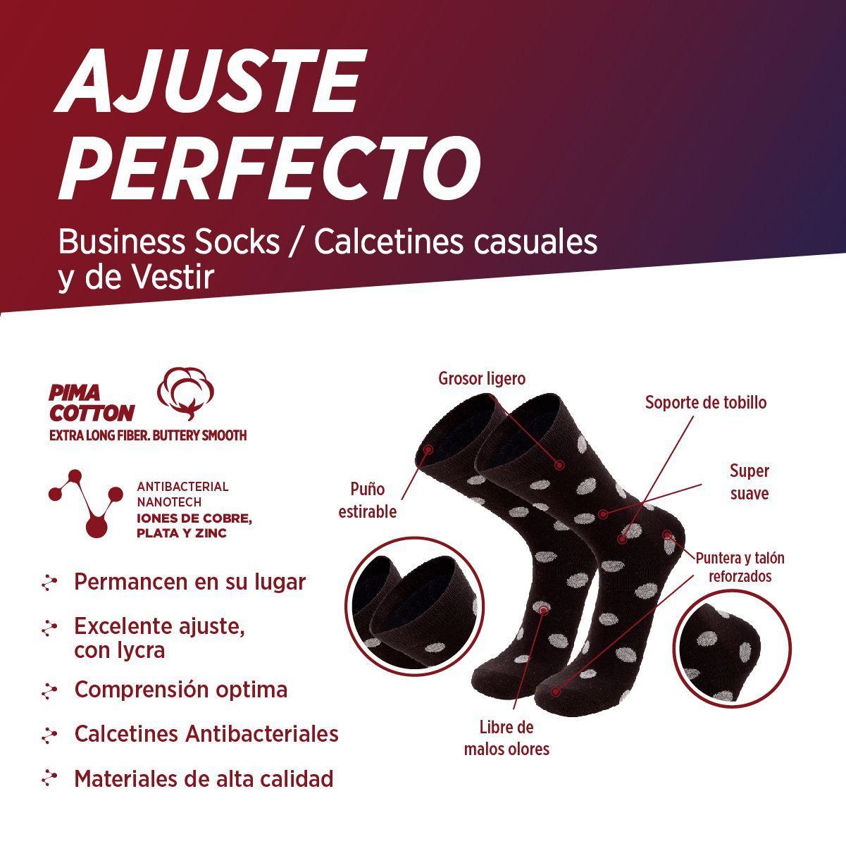 Calcetines de algodón pima oficina reuniones clásicas hombre mujer 3-pack-1