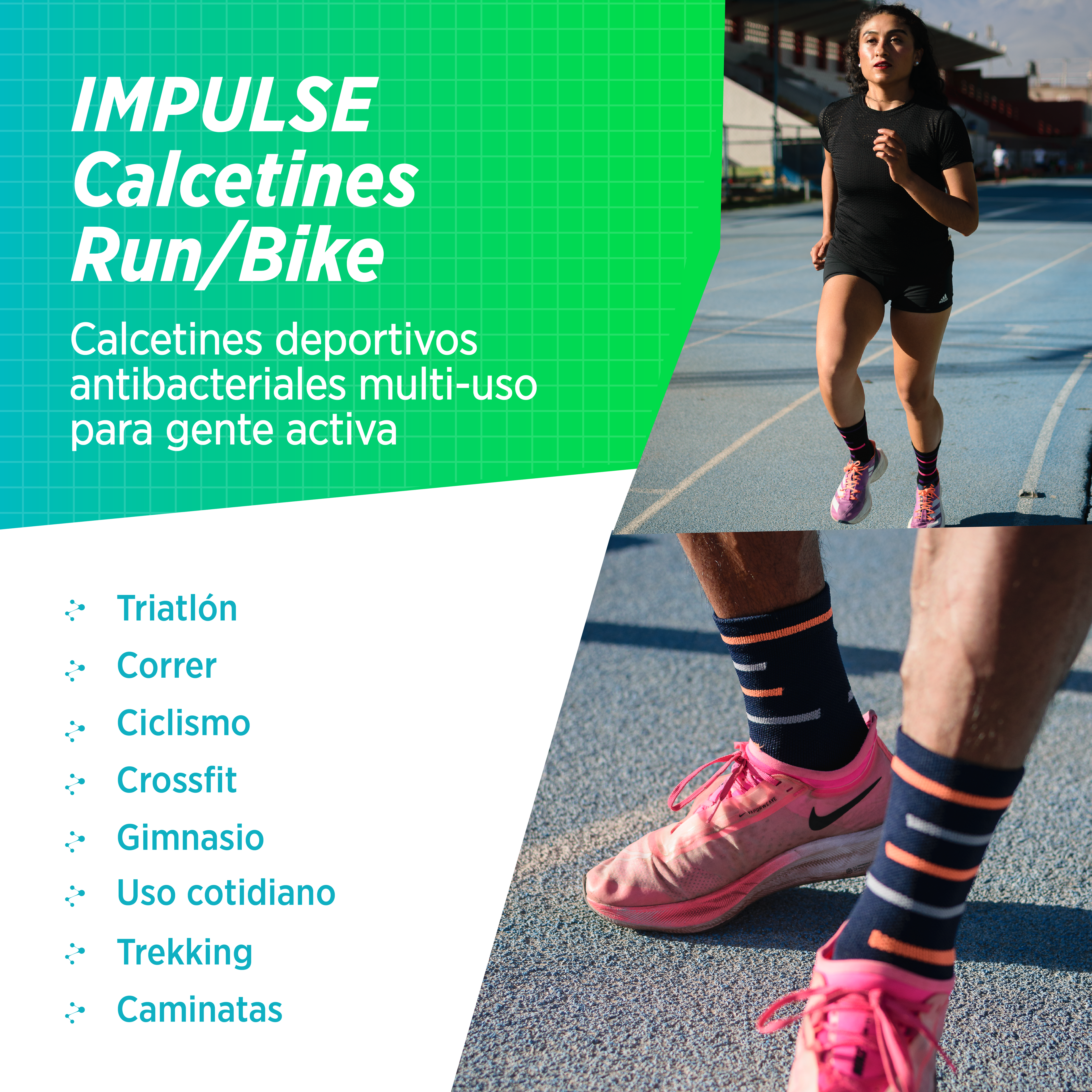 Calcetines mujer hombre running ciclismo gym tenis padel deportivos-4