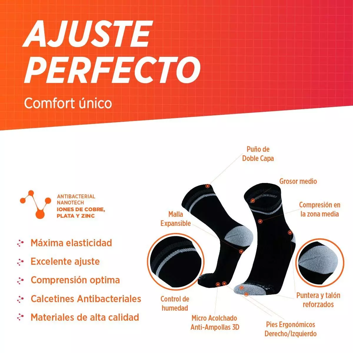 Calcetines mujer hombre running ciclismo gym tenis padel deportivos-1
