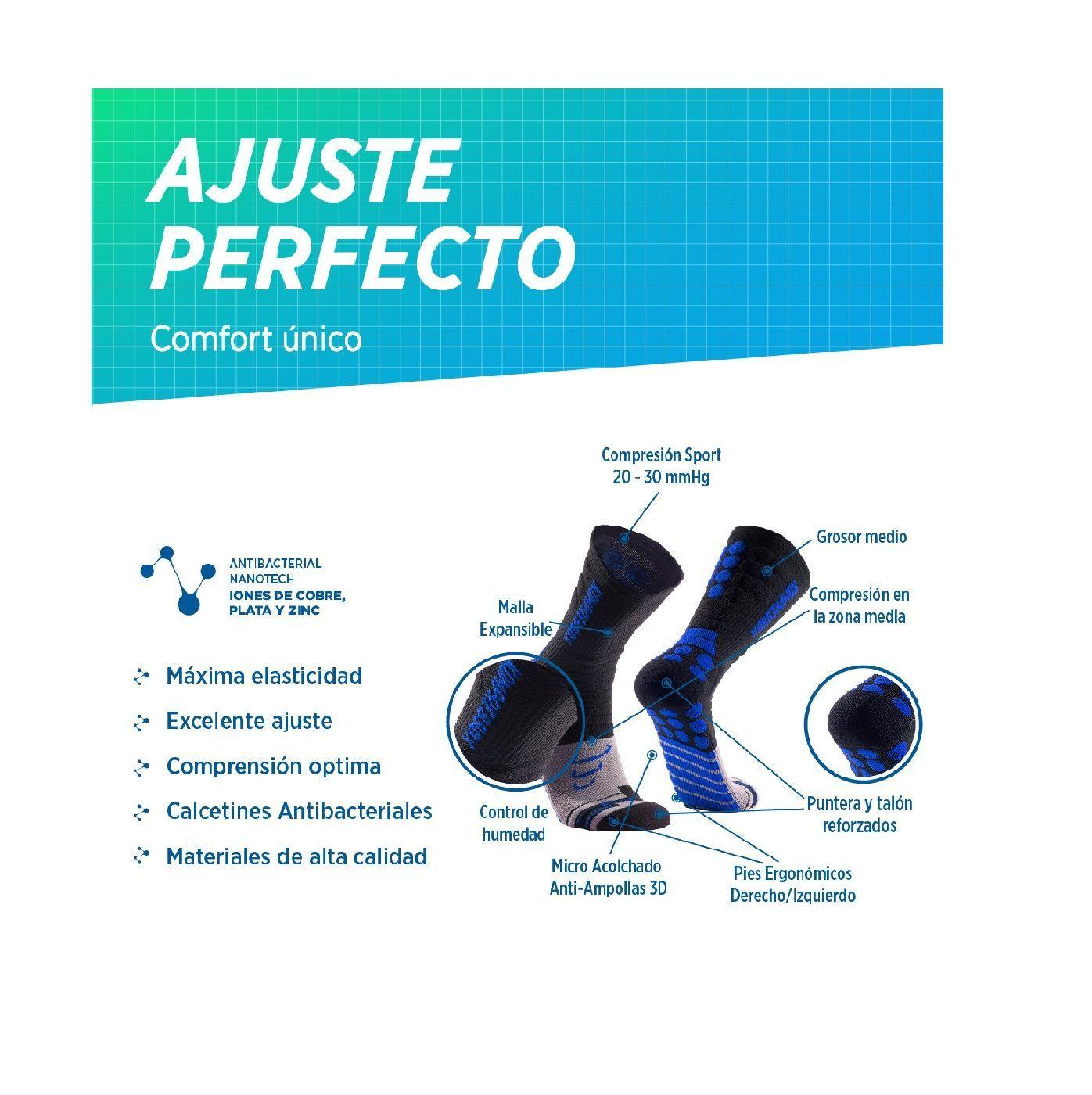 Calcetines deportivas de compresion running bicicleta gimnasio trek 2 Pack -1