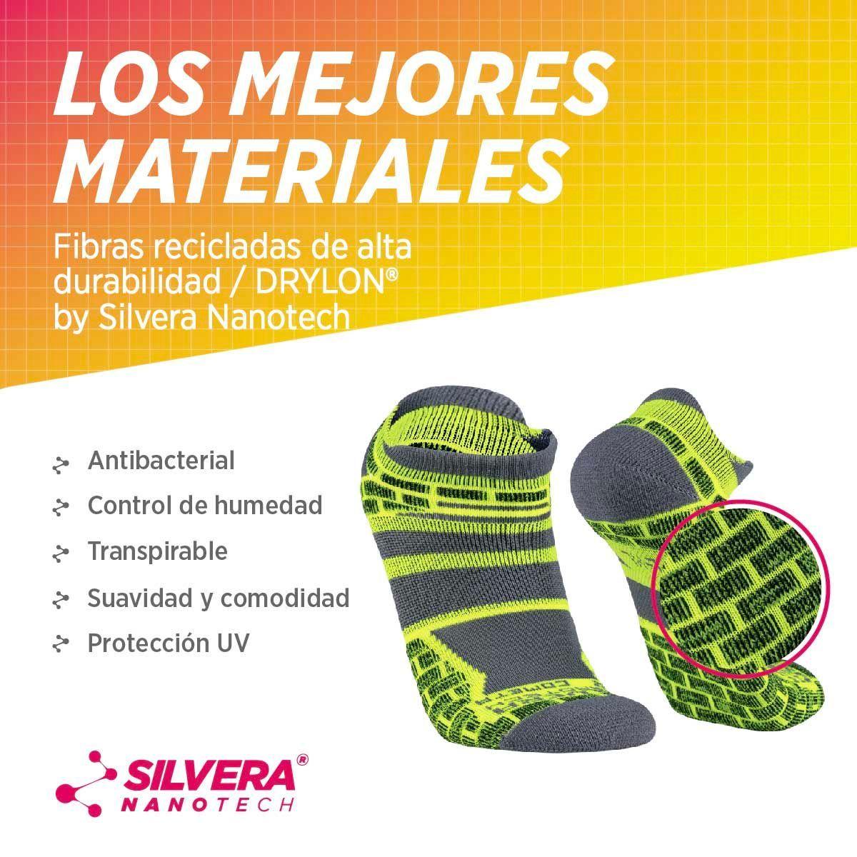 Calcetines deportivas antibacteriales running ciclismo talonera 3 pares-3