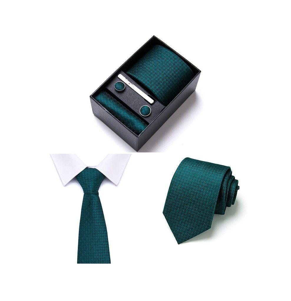 Set Corbata Pañuelo Sujetador Colleras Para Hombre Regalo Padres-1