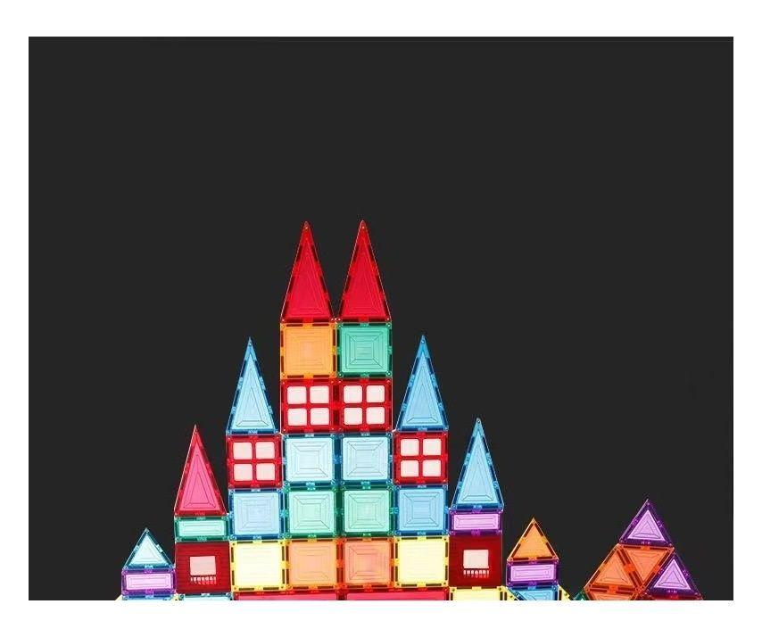 Set De Construcción Bloques Magnéticos Imán 200 Piezas Magnetic Tiles-5