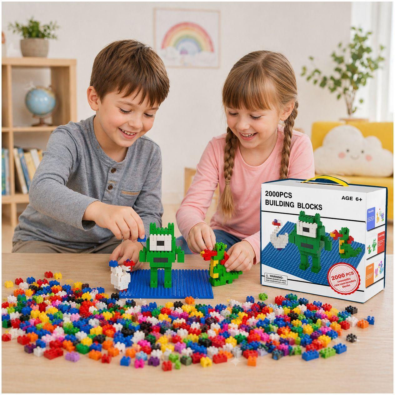 Bloques Construcción 2000 piezas Didáctico Juguete Juego Niño -3