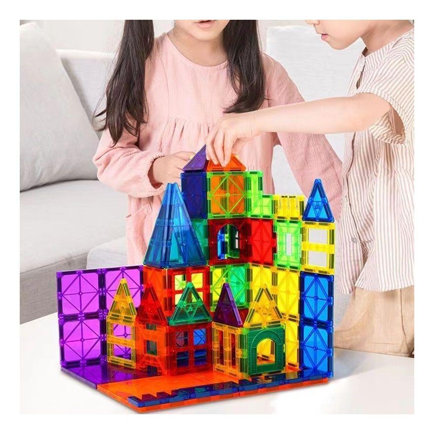 Set De Construcción Bloques  Magnéticos Imán 60 Piezas Magnetic Tiles-2