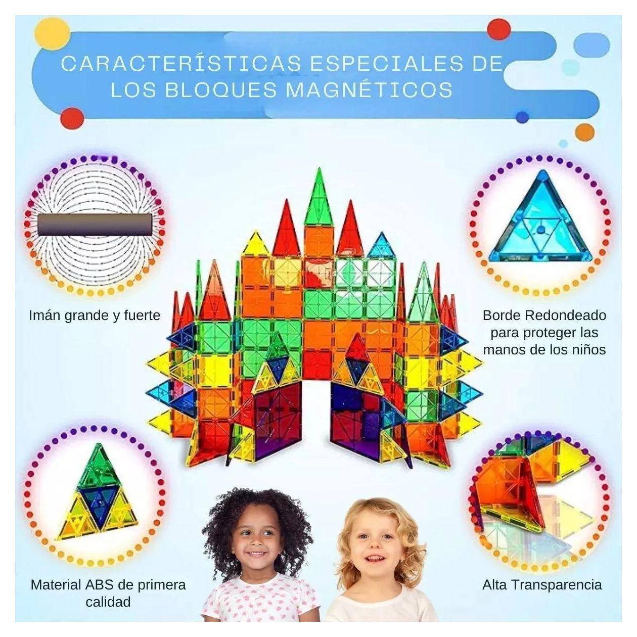 Set De Construcción Bloques  Magnéticos Imán 60 Piezas Magnetic Tiles-3