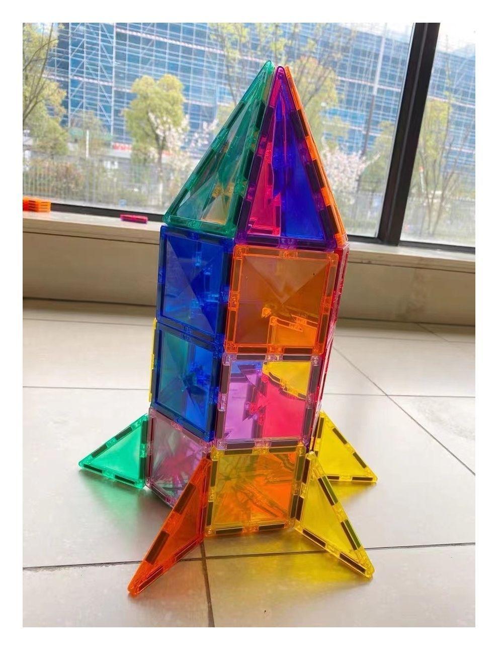 Set De Construcción Bloques  Magnéticos Imán 60 Piezas Magnetic Tiles-7