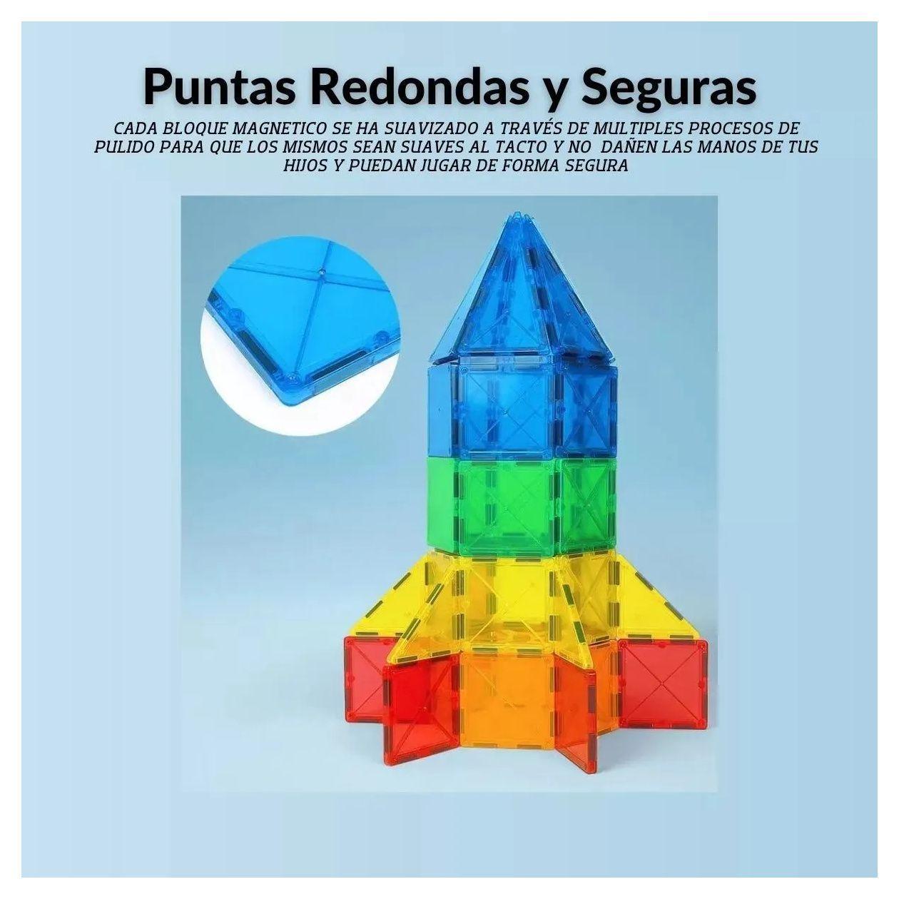 Set De Construcción Bloques  Magnéticos Imán 60 Piezas Magnetic Tiles-6