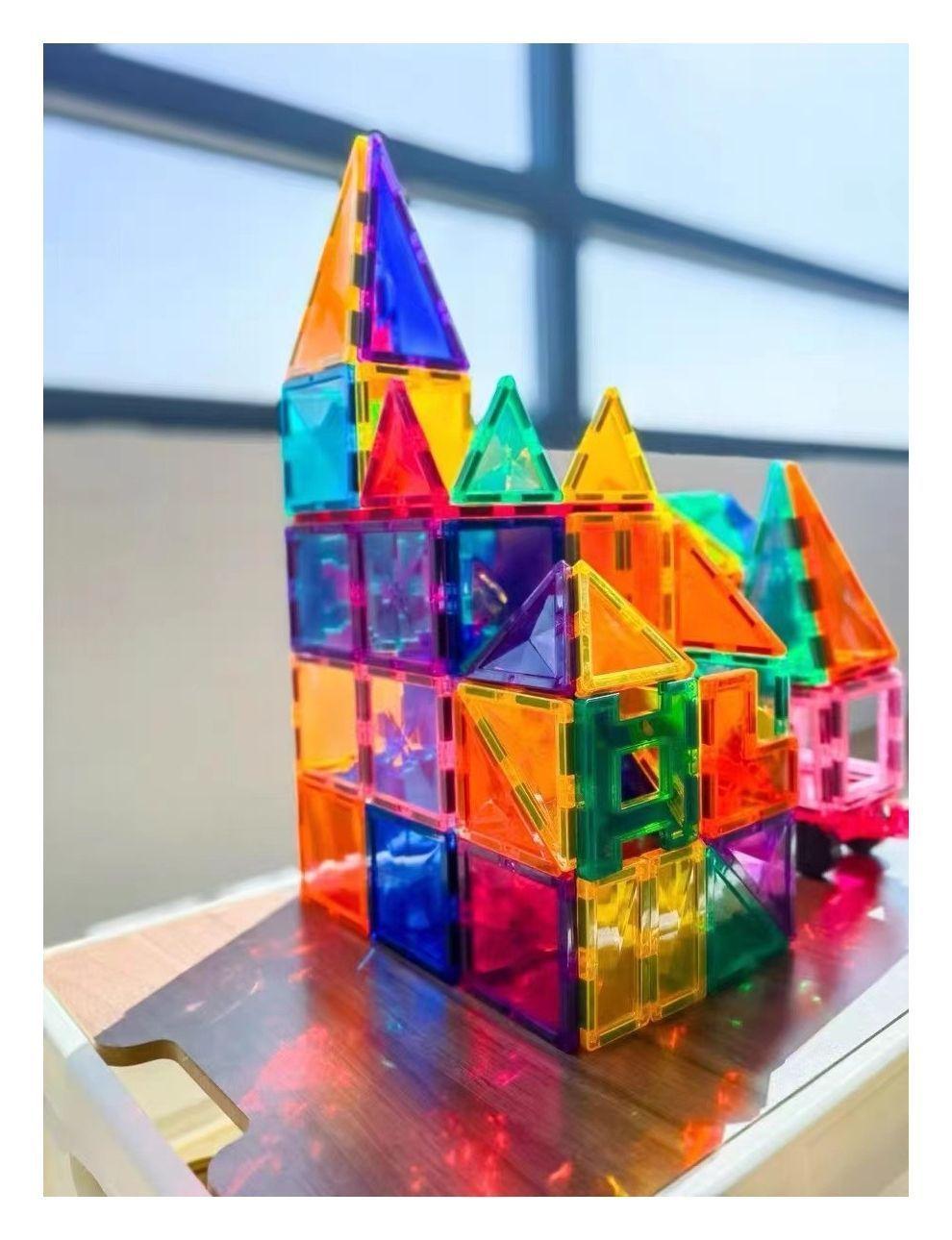 Set De Construcción Bloques  Magnéticos Imán 60 Piezas Magnetic Tiles-7