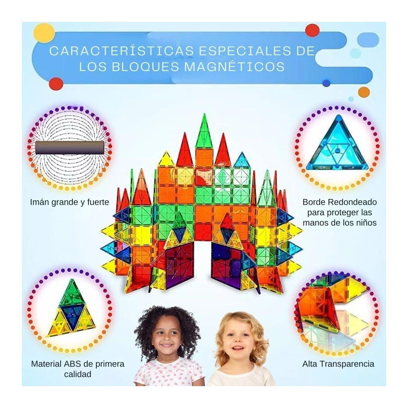 Set De Construcción Bloques  Magnéticos Imán 100 Piezas Magnetic Tiles-3