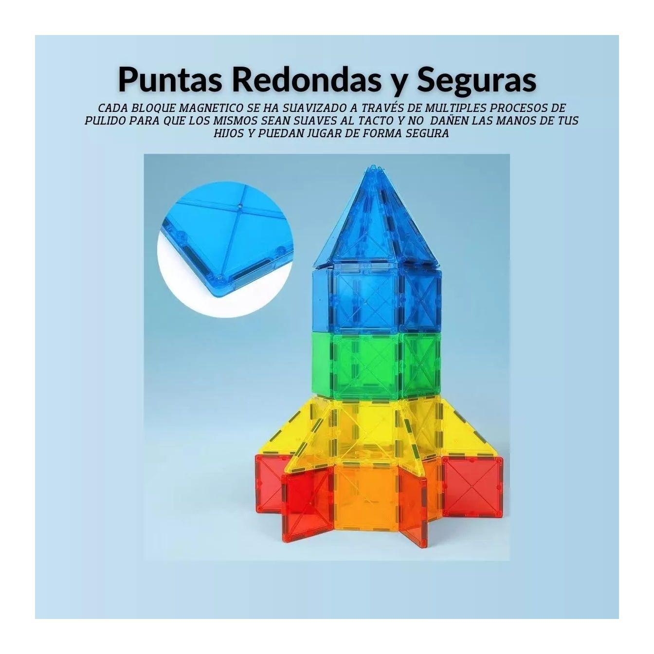 Set De Construcción Bloques  Magnéticos Imán 100 Piezas Magnetic Tiles-5